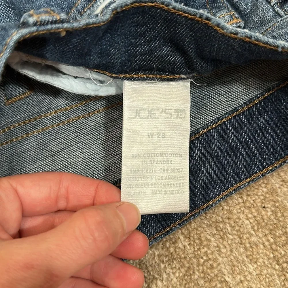Joes Geordie Blue Medium Wash Denim Jean Stretch Casual Womens Shorts Size 28